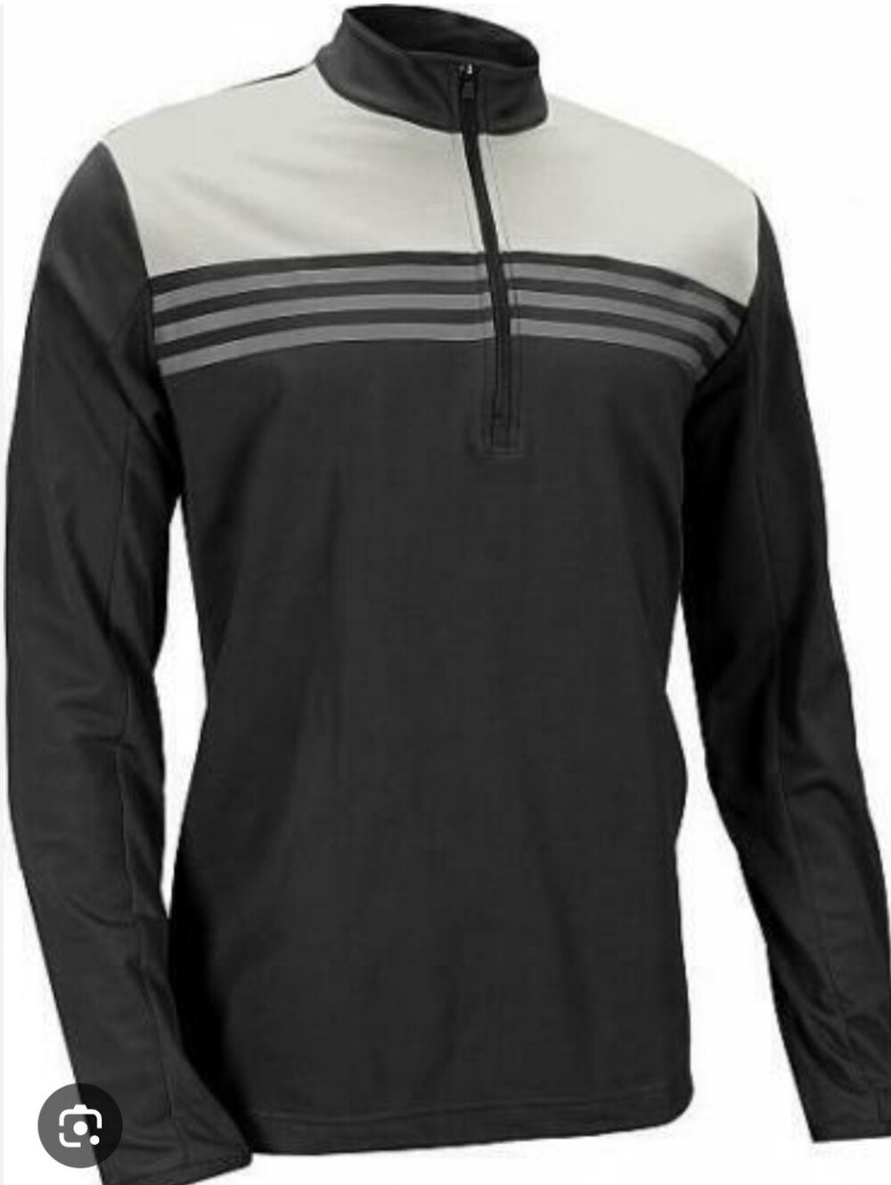 Adidas Black & Light Gray Climacool Quarter-Zip Pullover